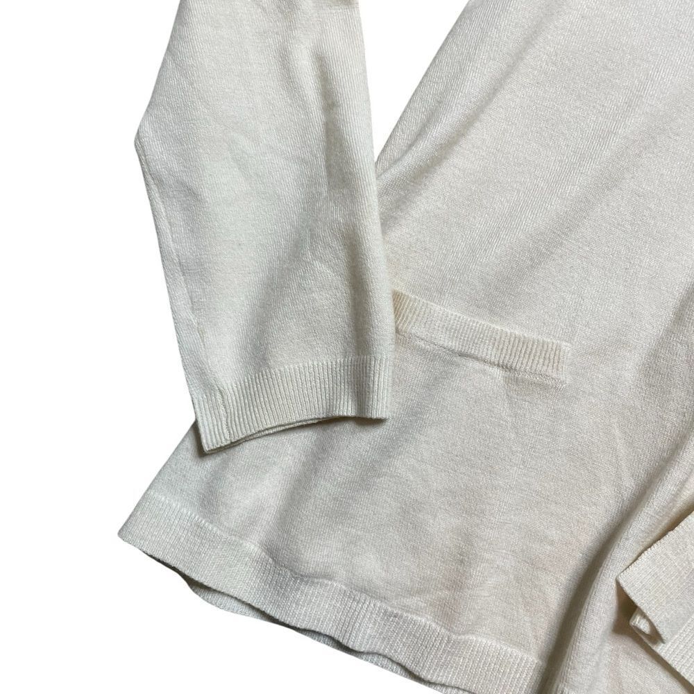 Theory Merino Wool Cardigan Sweater Cream Size Large - Picture 4 of 9